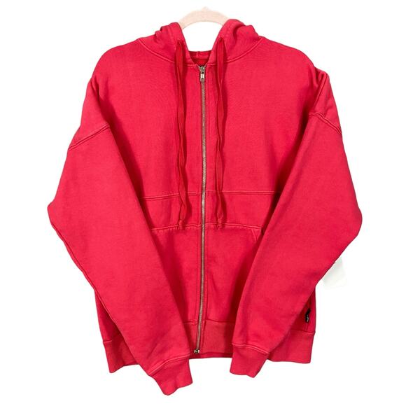 Spirit Jersey Other - Spirit Jersey Full Zip Hooded 100% Cotton Red Jacket Size Medium